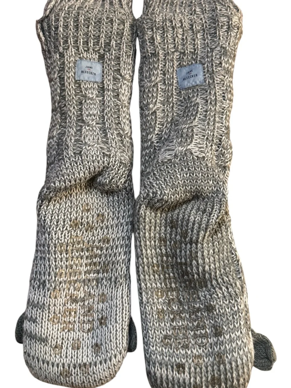 Jane and Bleeker puppy Grey and White Knit dog socks- Cozy fun socks